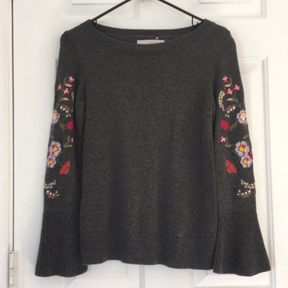 Loft Sweater With Embroidered Sleeves